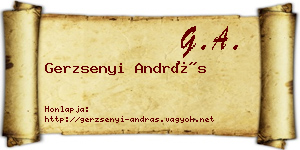 Gerzsenyi András névjegykártya