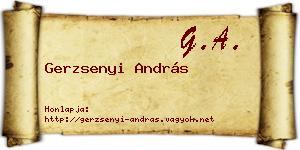 Gerzsenyi András névjegykártya